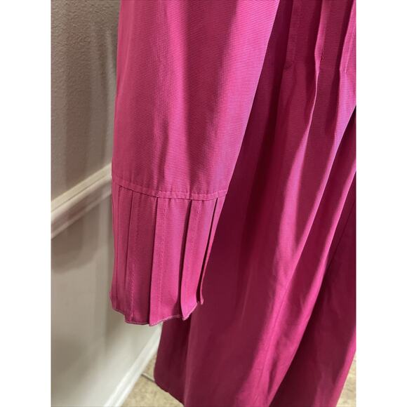 javier simorra barcelona, below the knee pink jacket, pleated, button up,size8 - Picture 5 of 11